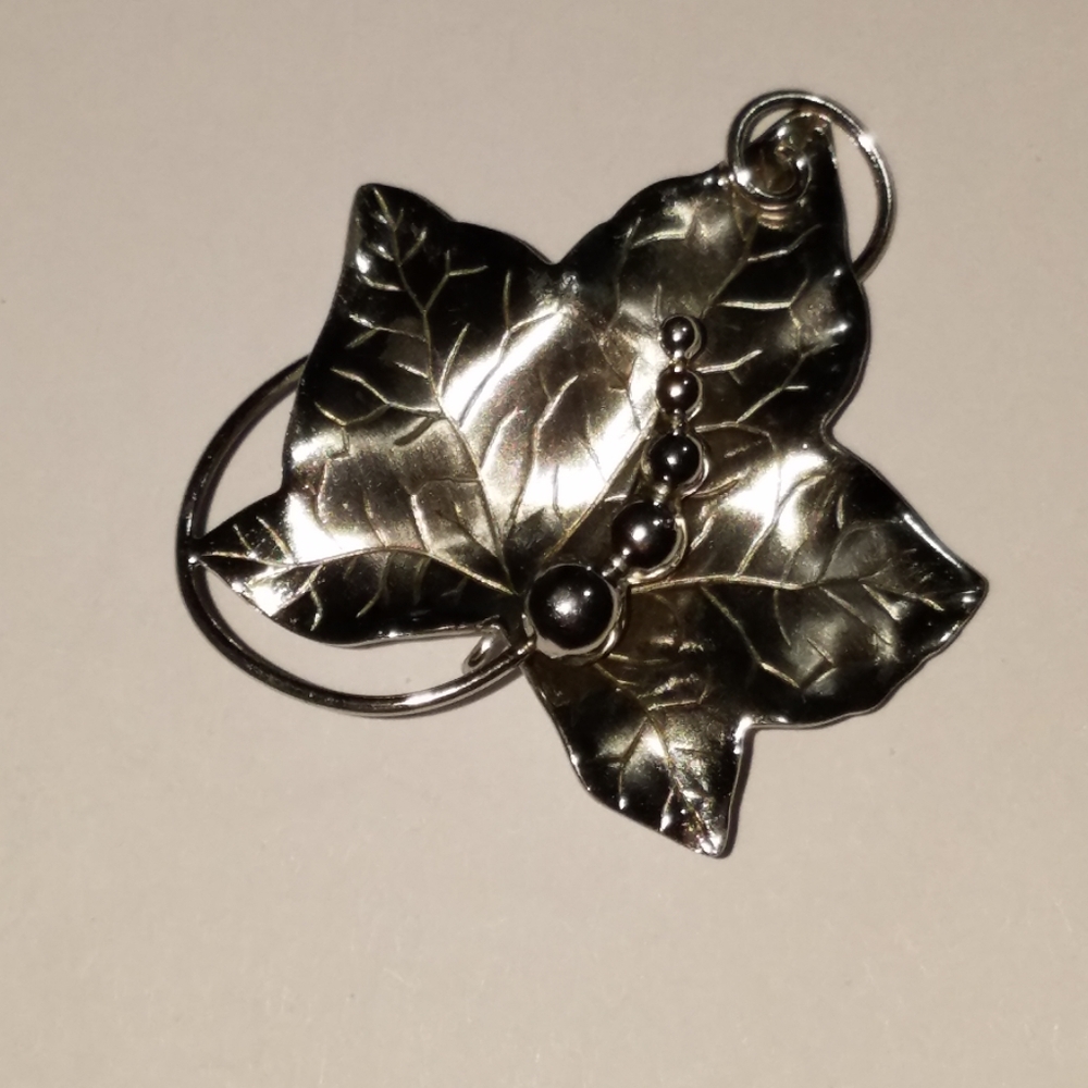 Sterling Silver Leaf Pendant & Brooch